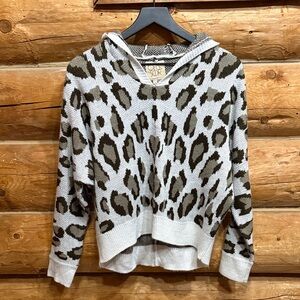 Leopard Print Hooded Sweater
